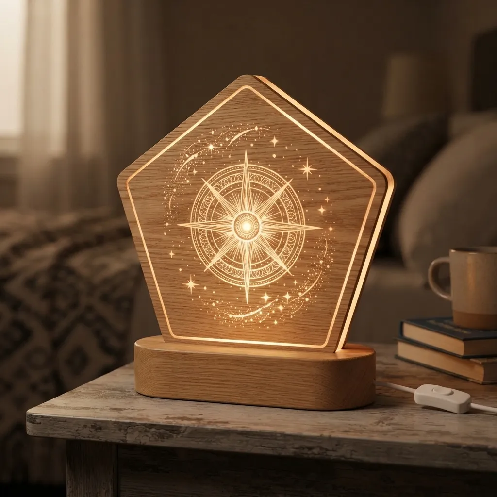 Wooden Night Light Supernova Home Decor
