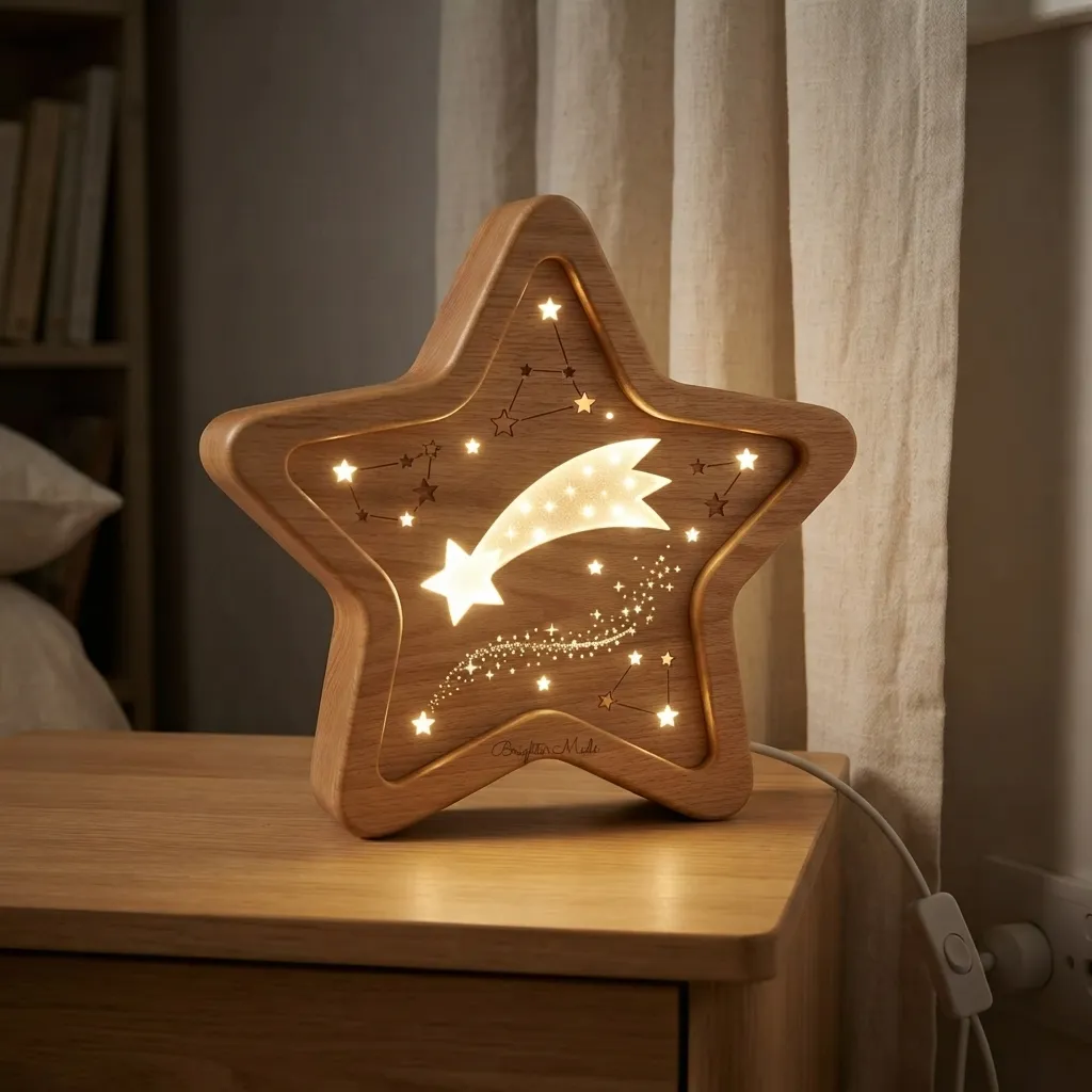 Wooden Night Light Comet Home Decor